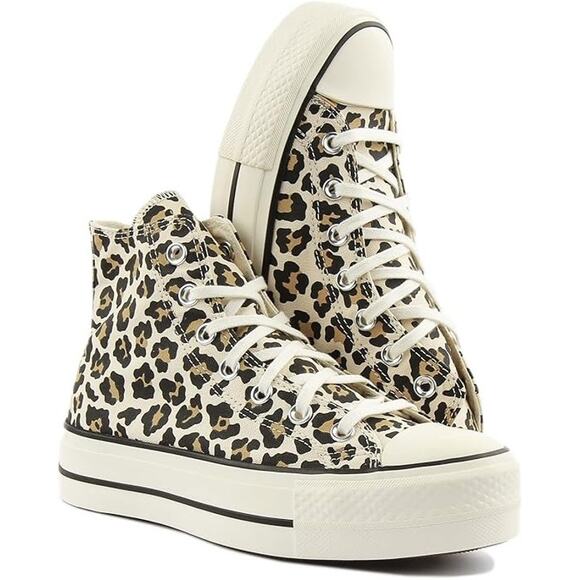 Converse Shoes - Converse Chuck Taylor All Star Leopard Print Canvas Platform Hi-Top Sneakers